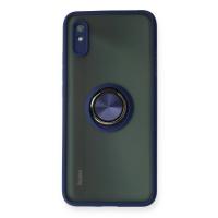 Newface Xiaomi Redmi 9A Kılıf Montreal Yüzüklü Silikon Kapak - Lacivert