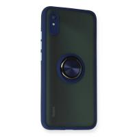 Newface Xiaomi Redmi 9A Kılıf Montreal Yüzüklü Silikon Kapak - Lacivert
