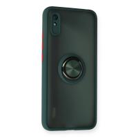 Newface Xiaomi Redmi 9A Kılıf Montreal Yüzüklü Silikon Kapak - Yeşil