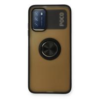 Newface Xiaomi Redmi 9T Kılıf Montreal Yüzüklü Silikon Kapak - Siyah