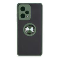 Newface Xiaomi Redmi Note 12 5G Kılıf Montreal Yüzüklü Silikon Kapak - Yeşil