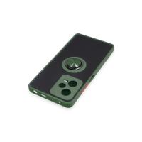 Newface Xiaomi Redmi Note 12 5G Kılıf Montreal Yüzüklü Silikon Kapak - Yeşil