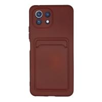 Newface Xiaomi Mİ 11 Lite Kılıf Kelvin Kartvizitli Silikon - Bordo