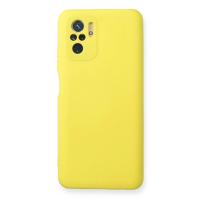 Newface Xiaomi Redmi Note 10 Kılıf Nano içi Kadife Silikon - Sarı