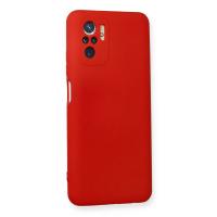 Newface Xiaomi Redmi Note 10 Kılıf Nano içi Kadife Silikon - Kırmızı