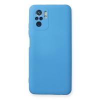 Newface Xiaomi Redmi Note 10 Kılıf Nano içi Kadife Silikon - Mavi