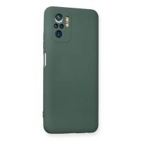 Newface Xiaomi Redmi Note 10 Kılıf Nano içi Kadife Silikon - Koyu Yeşil