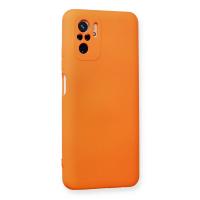 Newface Xiaomi Redmi Note 10 Kılıf Nano içi Kadife Silikon - Turuncu