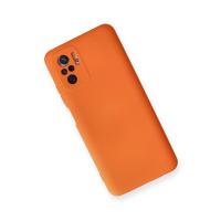 Newface Xiaomi Redmi Note 10 Kılıf Nano içi Kadife Silikon - Turuncu