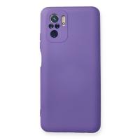 Newface Xiaomi Redmi Note 10 Kılıf Nano içi Kadife Silikon - Mor