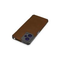 Newface Xiaomi Redmi Note 12 5G Kılıf Loop Deri Silikon - Kahverengi