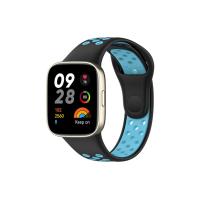 Newface Xiaomi Redmi Watch 3 Spor Delikli Kordon - Siyah-Mavi