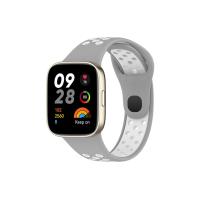 Newface Xiaomi Redmi Watch 3 Spor Delikli Kordon - Gri-Beyaz