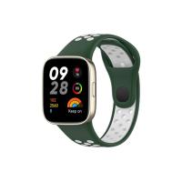 Newface Xiaomi Redmi Watch 3 Spor Delikli Kordon - Haki Yeşil-Beyaz