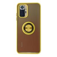 Newface Xiaomi Redmi Note 10 Kılıf Montreal Yüzüklü Silikon Kapak - Sarı