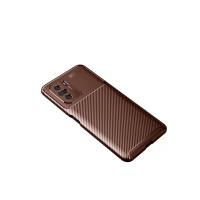 Newface Xiaomi Poco F3 Kılıf Auto Focus Karbon Kapak - Kahverengi