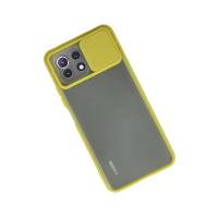 Newface Xiaomi Mİ 11 Lite Kılıf Palm Buzlu Kamera Sürgülü Silikon - Sarı