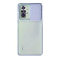 Newface Xiaomi Redmi Note 10 Pro Kılıf Palm Buzlu Kamera Sürgülü Silikon - Lila