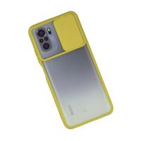 Newface Xiaomi Redmi Note 10 Kılıf Palm Buzlu Kamera Sürgülü Silikon - Sarı