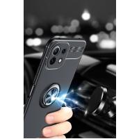 Newface Xiaomi Mİ 11 Lite Kılıf Range Yüzüklü Silikon - Siyah