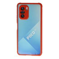 Newface Xiaomi Poco F3 Kılıf Miami Şeffaf Silikon - Kırmızı