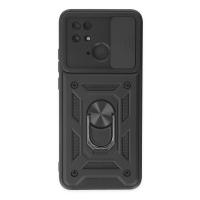 Newface Xiaomi Redmi 10C Kılıf Pars Lens Yüzüklü Silikon - Siyah