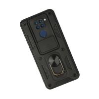 Newface Xiaomi Redmi Note 9 Kılıf Pars Lens Yüzüklü Silikon - Siyah