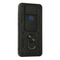 Newface Xiaomi Redmi Note 9 Kılıf Pars Lens Yüzüklü Silikon - Siyah