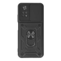 Newface Xiaomi Poco M4 Pro 4G Kılıf Pars Lens Yüzüklü Silikon - Siyah