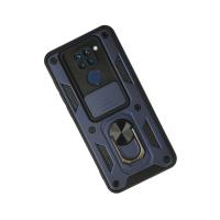 Newface Xiaomi Redmi Note 9 Kılıf Pars Lens Yüzüklü Silikon - Lacivert