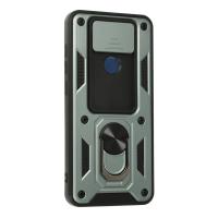 Newface Xiaomi Redmi Note 9 Kılıf Pars Lens Yüzüklü Silikon - Yeşil