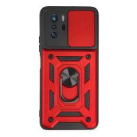 Newface Xiaomi Poco X3 GT Kılıf Pars Lens Yüzüklü Silikon - Kırmızı