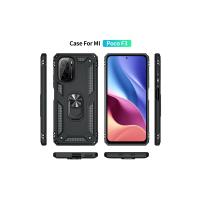 Newface Xiaomi Poco F3 Kılıf Sofya Yüzüklü Silikon Kapak - Siyah