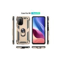 Newface Xiaomi Poco F3 Kılıf Sofya Yüzüklü Silikon Kapak - Gold