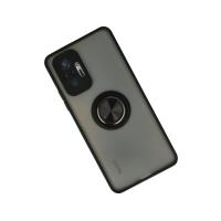 Newface Xiaomi Redmi Note 10 Pro Kılıf Montreal Yüzüklü Silikon Kapak - Siyah