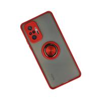 Newface Xiaomi Redmi Note 10 Pro Kılıf Montreal Yüzüklü Silikon Kapak - Kırmızı