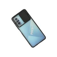 Newface Xiaomi Poco F3 Kılıf Palm Buzlu Kamera Sürgülü Silikon - Siyah