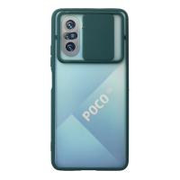 Newface Xiaomi Poco F3 Kılıf Palm Buzlu Kamera Sürgülü Silikon - Yeşil