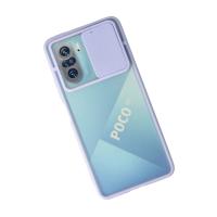 Newface Xiaomi Poco F3 Kılıf Palm Buzlu Kamera Sürgülü Silikon - Lila