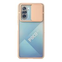 Newface Xiaomi Poco F3 Kılıf Palm Buzlu Kamera Sürgülü Silikon - Pembe