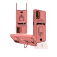 Newface Xiaomi Redmi 9T Kılıf Zuma Kartvizitli Yüzüklü Silikon - Pembe