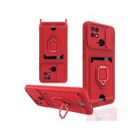 Newface Xiaomi Redmi 10C Kılıf Zuma Kartvizitli Yüzüklü Silikon - Kırmızı