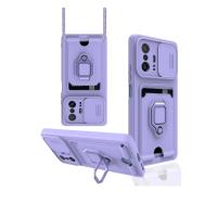 Newface Xiaomi Mi 11T Pro Kılıf Zuma Kartvizitli Yüzüklü Silikon - Lila