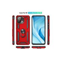 Newface Xiaomi Mİ 11 Lite Kılıf Sofya Yüzüklü Silikon Kapak - Kırmızı