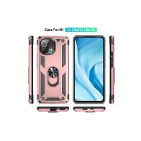 Newface Xiaomi Mİ 11 Lite Kılıf Sofya Yüzüklü Silikon Kapak - Rose