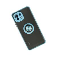 Newface Xiaomi Mİ 11 Lite Kılıf Montreal Yüzüklü Silikon Kapak - Buz Mavi