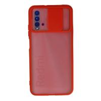 Newface Xiaomi Redmi 9T Kılıf Palm Buzlu Kamera Sürgülü Silikon - Kırmızı