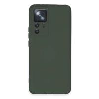 Newface Xiaomi Mi 12T Pro Kılıf Nano içi Kadife Silikon - Koyu Yeşil