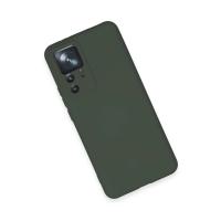 Newface Xiaomi Mi 12T Pro Kılıf Nano içi Kadife Silikon - Koyu Yeşil