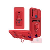 Newface Xiaomi Redmi Note 8 Kılıf Zuma Kartvizitli Yüzüklü Silikon - Kırmızı